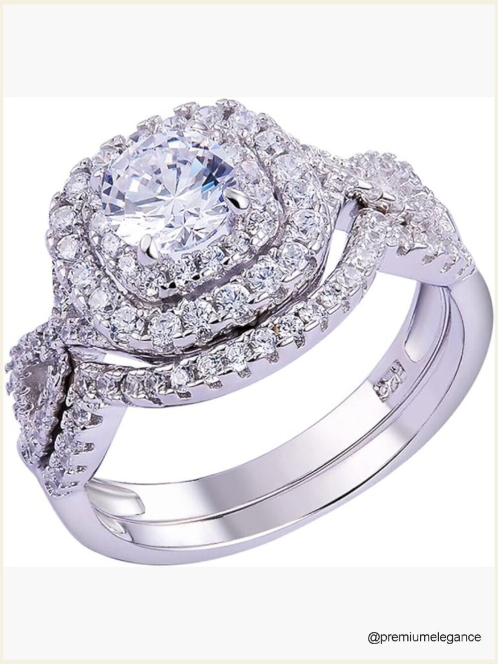 Moissanite Wedding Ring Set 925 Sterling Silver Bridal Band Engagement Size
